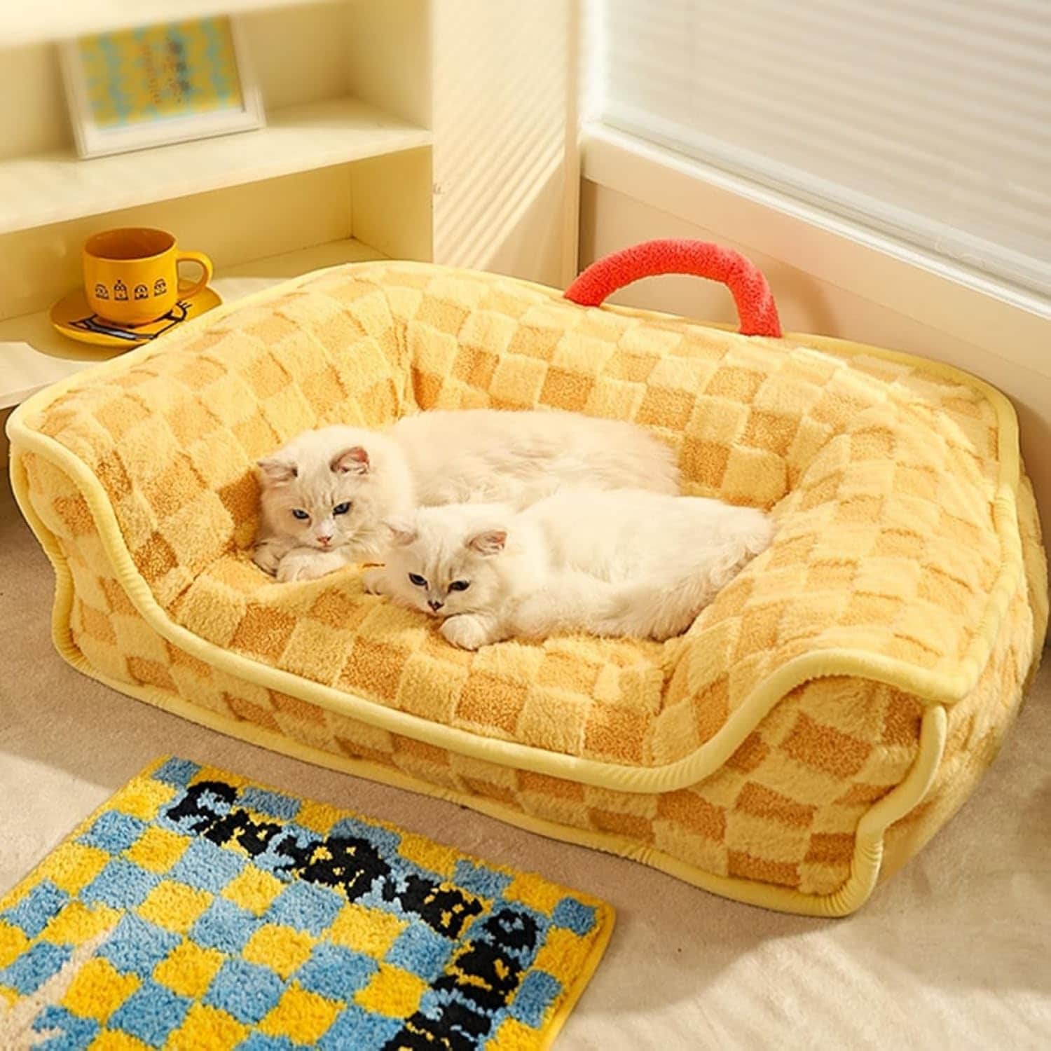 ペットベッド 猫ベッド 犬ベッド 冬 ふわふわ 可愛い もこもこ クッション 寒さ対策 ペットソファ 寝床 滑り止め 取り出しカバー 洗える 暖かい マット ホットカーペット 大きいサイズ 小型犬 キ