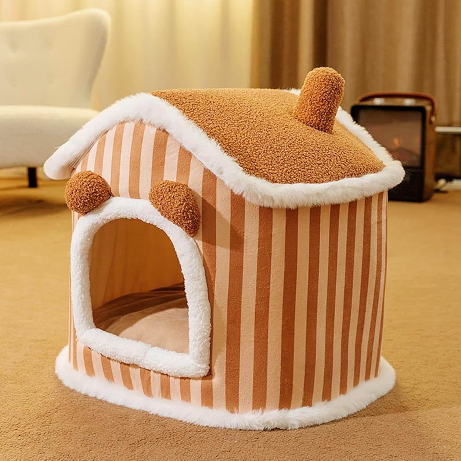 ペットハウス ドーム型 ペットベッド 犬 猫 ベッド ペットハウス 小型犬 ペットソファー 冬 おしゃれ ハウス 暖かい 寒さ対策 大きめ 可愛い 洗える 滑り止め ペット用ベッド ペット用品 ふわふ