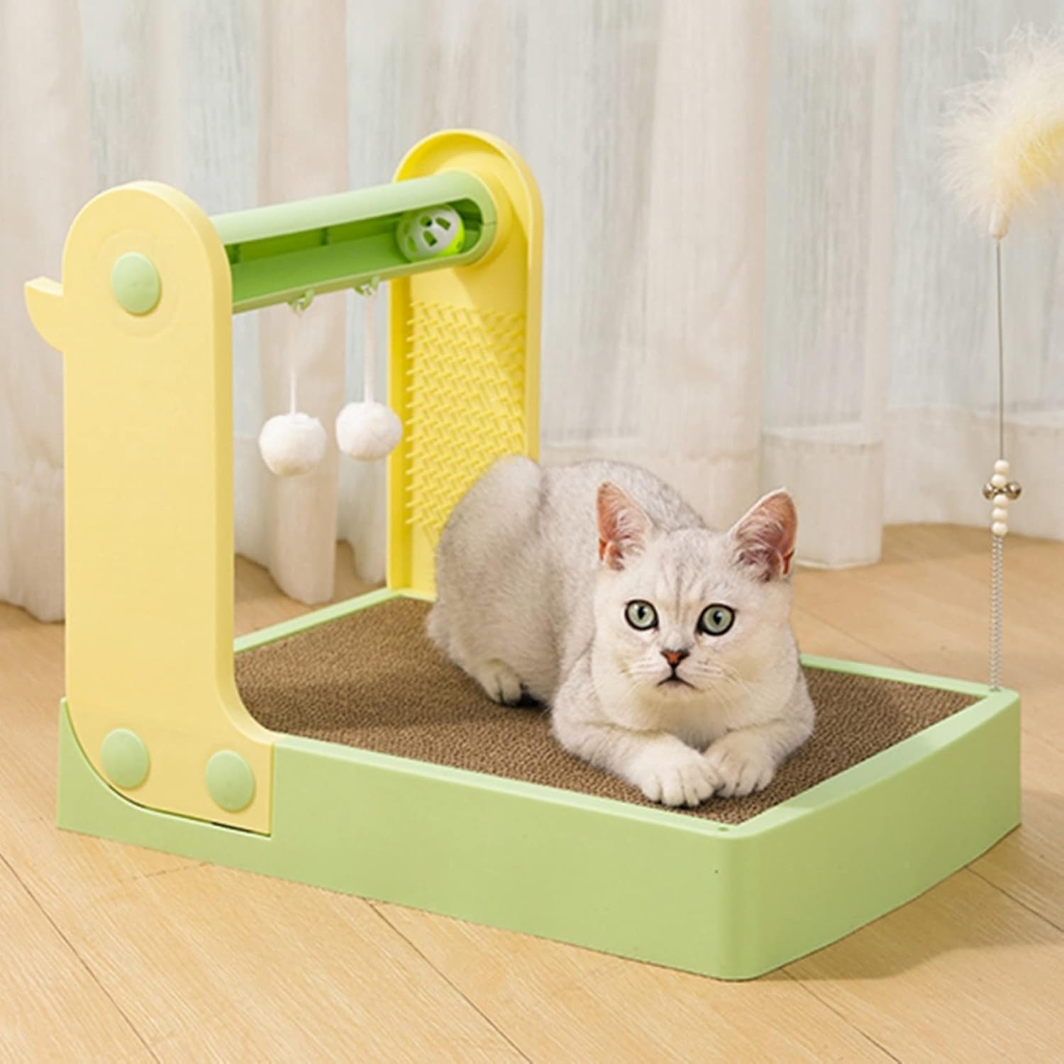 猫 爪研ぎ 段ボール ペットベッド おもちゃ付き 痒み止め 引っ掻く スクラッチャー 組み立て簡単 高密度 ダンボール 高密度 耐久 猫を引き付ける 運動不足 ストレス解消 人気 猫玩具 家具破壊防止