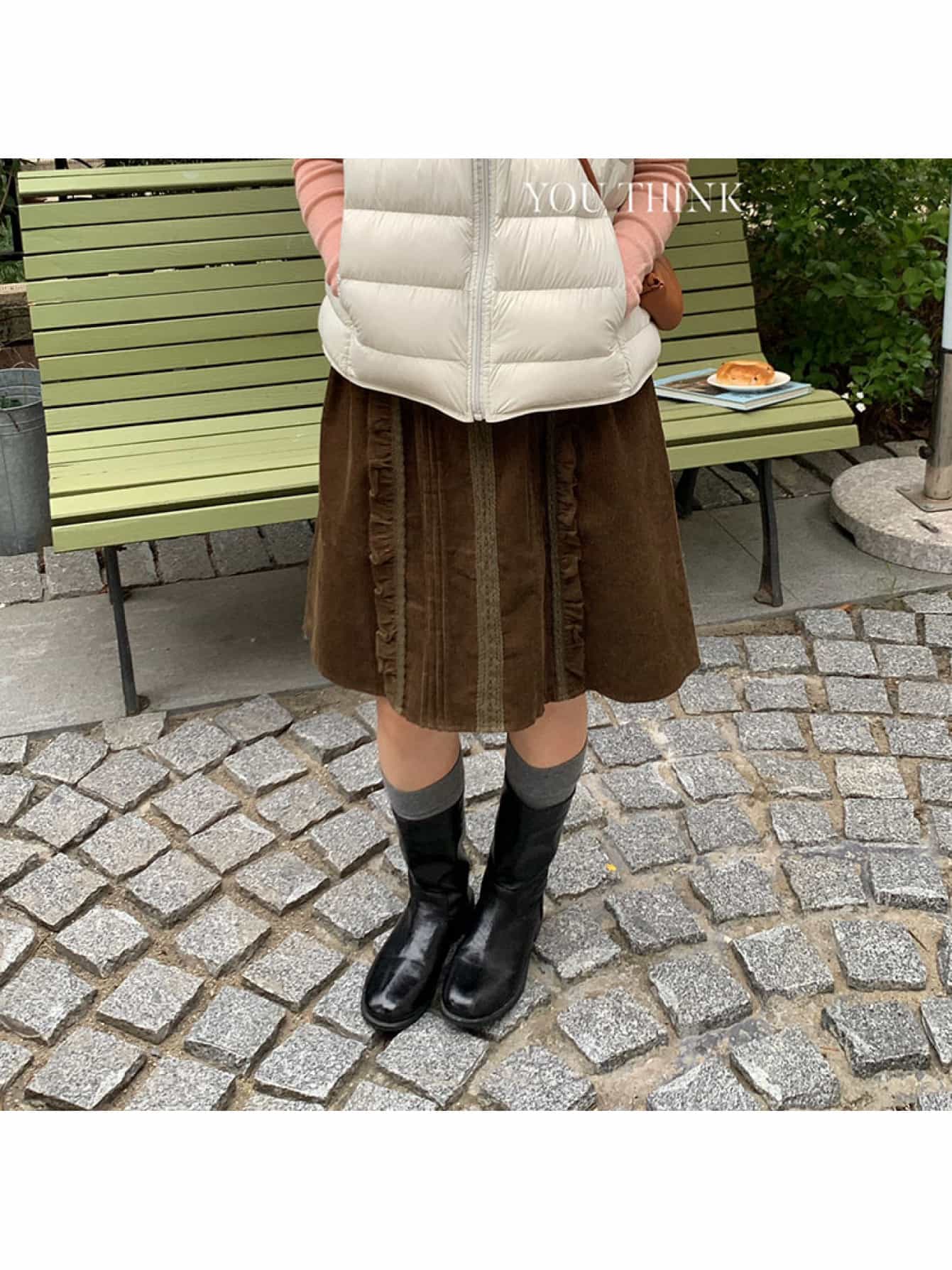 スコート レディース ボトムス ひざ丈 ミニ A生産ライン コール天 フラウンス スピード競技 青写真 ヴィンテージ風 アンティーク調 赤銅色 赤銅色 膝丈 ミニスカート 膝上 着痩せ 体型押しかぶせる 細押し出し 着飾る 心地よい 成年者好いたらしい ガーリー 会う約束 お出かけ