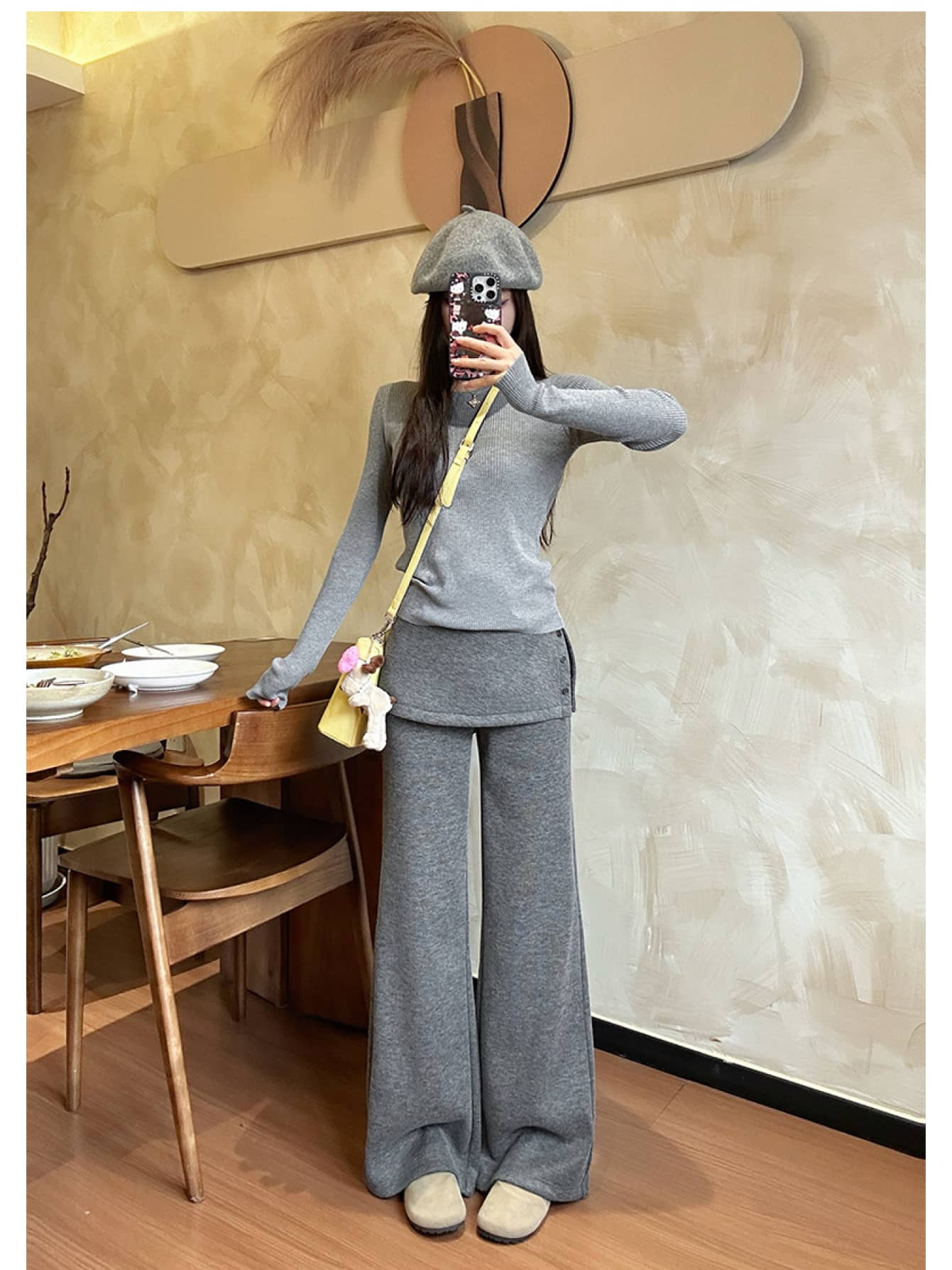 広々としたズボン下 レディース 裏起毛 ガウチョパンツ フェイクレイヤード スコート付き添い人ズボン下 重ね着風 ズボン ロング丈 ご機嫌酉の方角 着痩せ 足長成り行き 御居処覆いかぶせる 腰回転運動 隠す 心地好い 流汗 プルオーバー 秋 冬 春 御部屋着 御部屋御召しもの