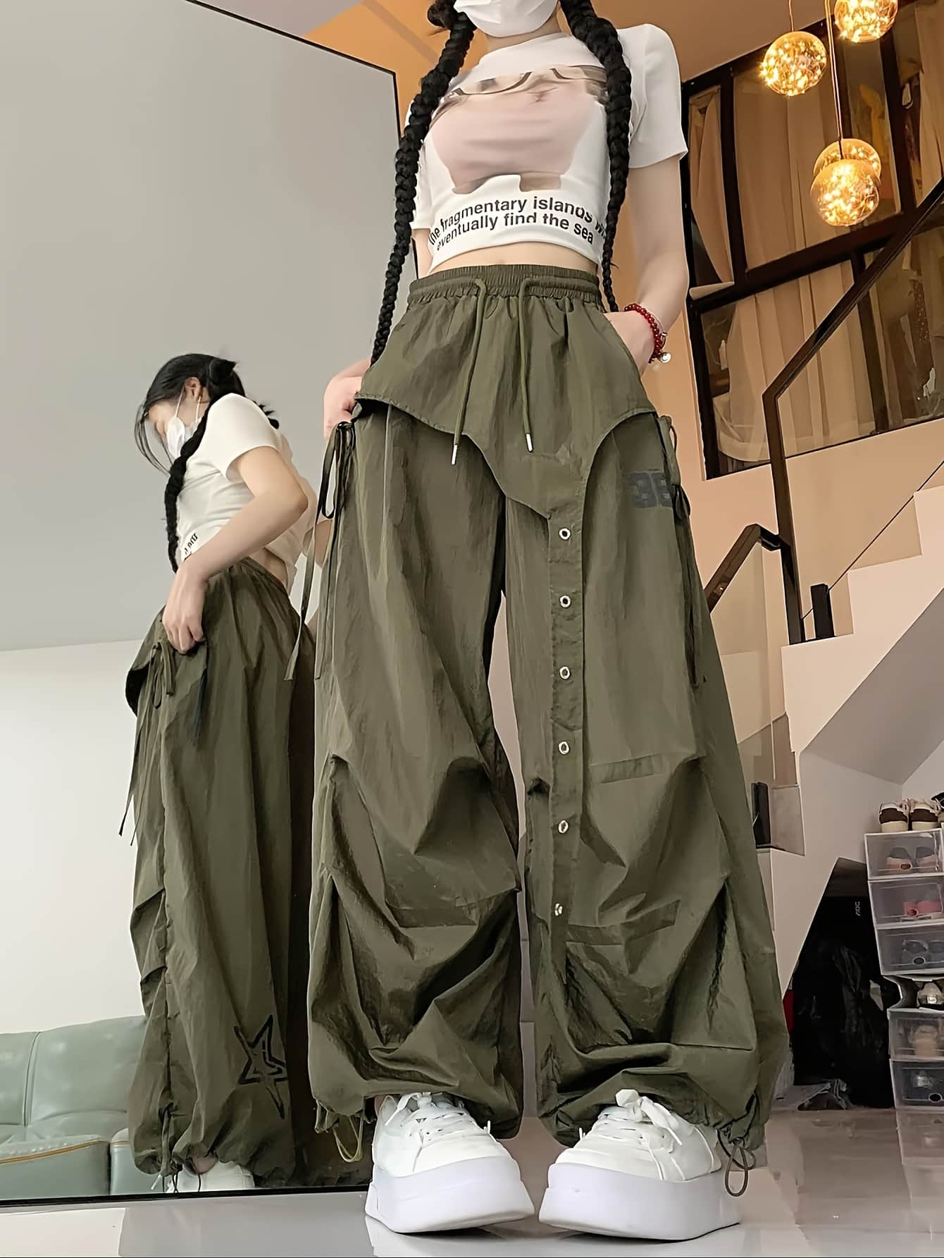 広々としたズボン下 カーゴパンツ レディース 細工物ズボン下 社交ダンス 御召しもの 御居処跳ねる 表どおり系 韓国 流行り物 非定型的 ひな型 ズボン ボトムス ゆったり ビッグ影ぼうし 心地好い 体型覆いかぶせる 着痩せ 酉の方角天然ゴム ドロ同盟罷業 ミリタリー 正規陸軍 無地 春 秋 冬