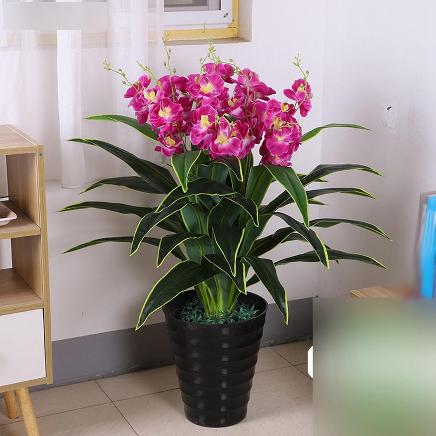 フェイクグリーン 夢見鳥蘭 鉢植え 造花緑であること 造花室内装飾 緑葉 人工観葉草木 本物そっくり 人工草木かざり付ける 人工木ノ葉 水やり不必要 害虫根こそぎ不必要 支持者に贈る 草木かざり付ける 母の日差し上げ物 飾りつけ 花やしき
