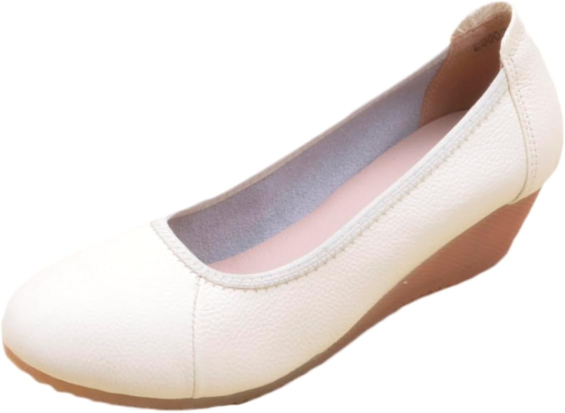 痛くない 歩きやすい パンプス 25.0cm ウェッジソール リボン 蝶結び 美脚パンプス ラウンドトゥ レディース 靴 入学式 ママパンプス 大きいサイズ ベージュ 小さいサイズ インヒール 作業靴｜IKYUWA店