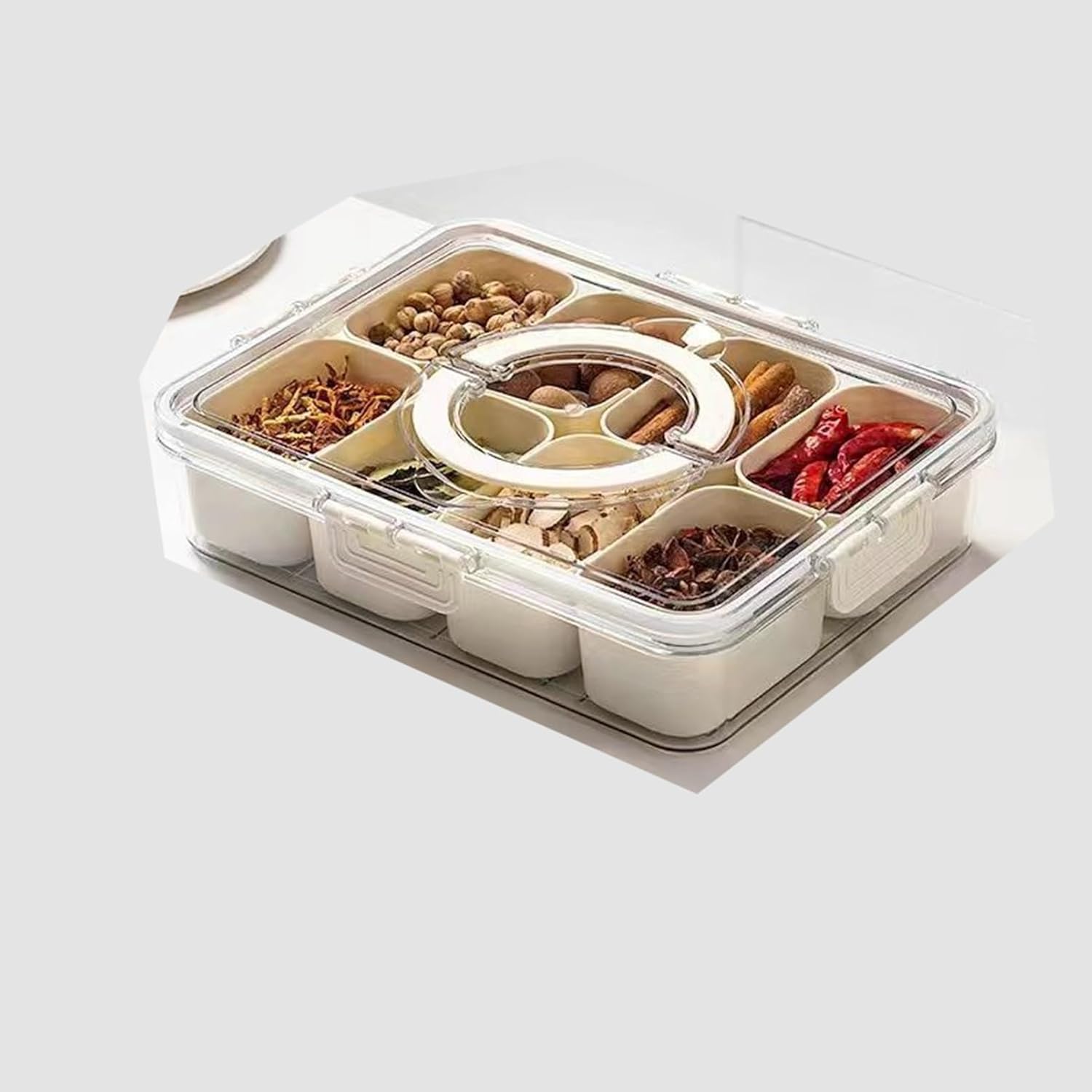 スパイス瓶 マルチ保護すること容れもの 8つの間仕切り調味料 ボックス席 PET原料品 蓋付き添い人 手持ち部分付き添い人 電気冷蔵庫納める 保護すること容れもの 密閉 湿り気を防ぐ 澄み切った 取りはらい能力のある 勝手もと取り片づける 一皿分の料理前の取りはからう 果物 御菓子 コシ