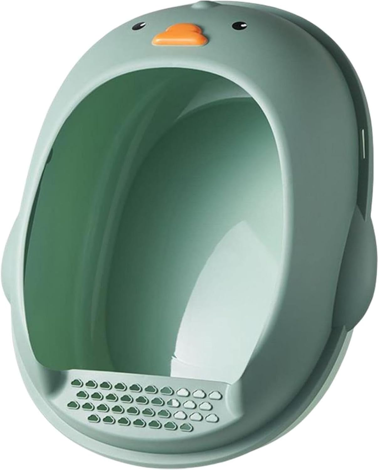 猫用トイレ本体 51x42x24cm 半密閉型 アヒルの形 猫用トイレボックス 取り外し可能 フレーム 子猫サンドボックス ペット用トイレトレイ 小さなアヒルの形 猫用トイレ ウサギ用 緑｜IKYUWA店