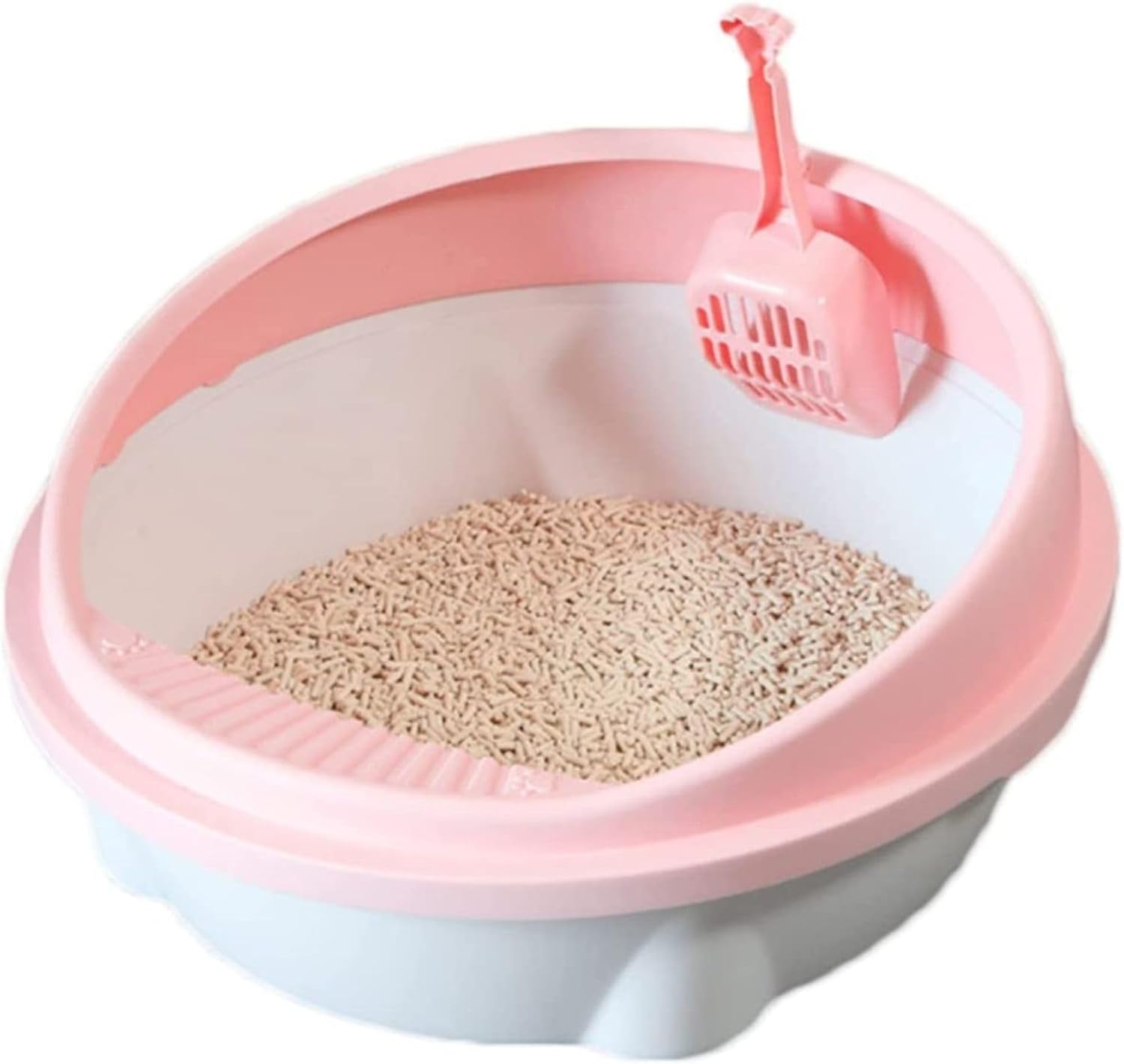 猫用トイレ本体 M40x37x18cm 子猫 オープンタイプ 猫トイレ システム 小型 おしゃれ 猫用 トイレ 丸洗い可能 砂飛び散り防止 洗いやすい 持ち運び 軽量 小さい猫 可愛い ネコトイレ 猫｜IKYUWA店
