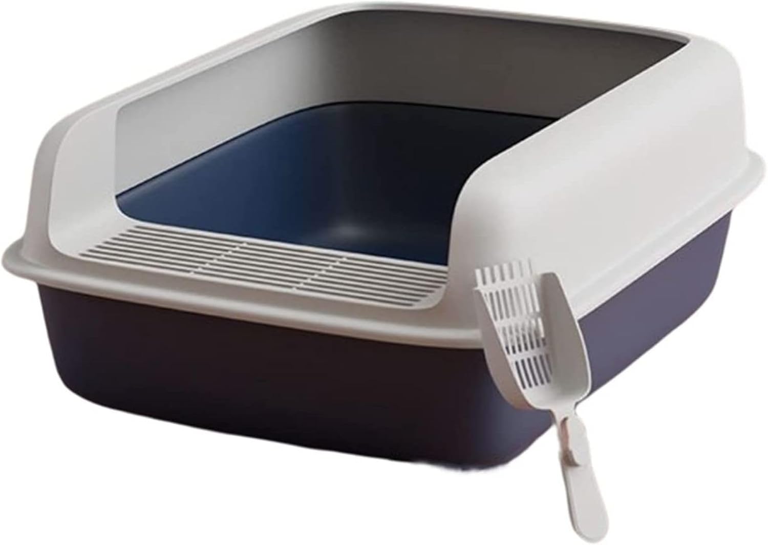 猫用トイレ本体 M40x30x17cm 子猫 オープンタイプ 猫トイレ システム ハーフカバー おしゃれ 猫用 トイレ 丸洗い可能 砂飛び散り防止 掃除簡単 軽量 小さい猫 大型猫 可愛い ネコトイレ｜IKYUWA店