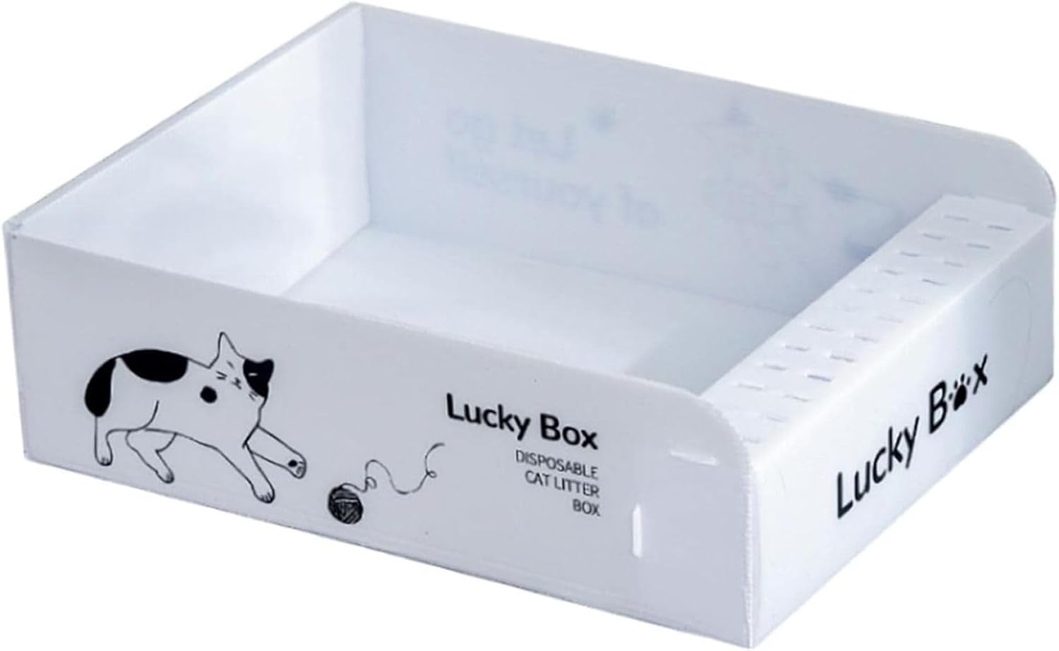 猫用トイレ本体 43cm×34cm×13cm ペット用トイレ オープン猫用トイレ 砂箱 ふるい分け用トイレ 深いトイレ 子猫用トイレ 使い捨て猫用トイレ 屋内猫用 白|IKYUWA店