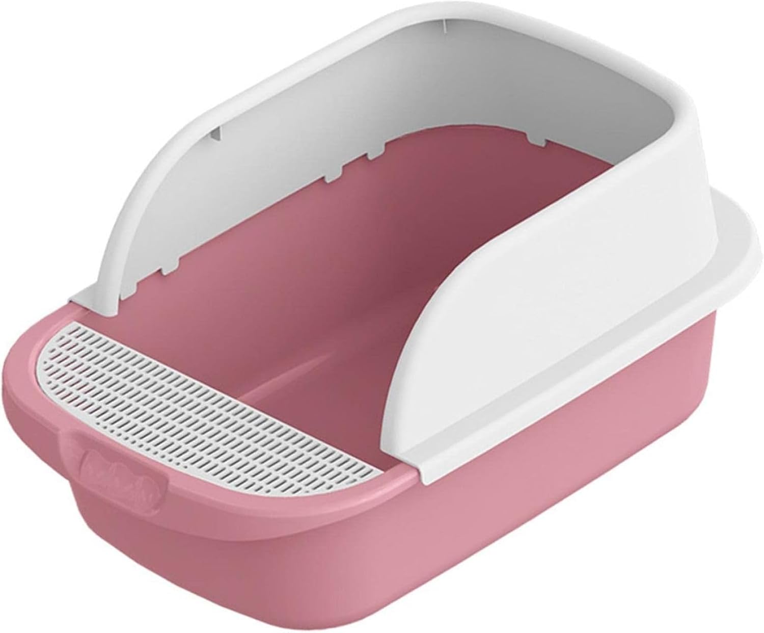 猫用トイレ本体 45x30x18cm 半密閉式 猫用トイレ オープントップ ペット用トイレ 耐久性 洗い可能 砂の飛び散り防止 キティ用トイレ お手入れ簡単 無臭 中大型猫用 ピンク｜IKYUWA店