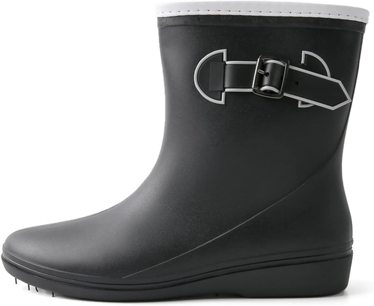レインブーツ ショートブーツ レディース 女性用 防水ブーツ レインシューズ 靴 雨靴 長靴 長くつ 雨具 レイングッズ 美脚 軽量 蒸れない 雪 防水 防滑 撥水 ヒール 滑りにくい レジャー 通勤｜IKYUWA店