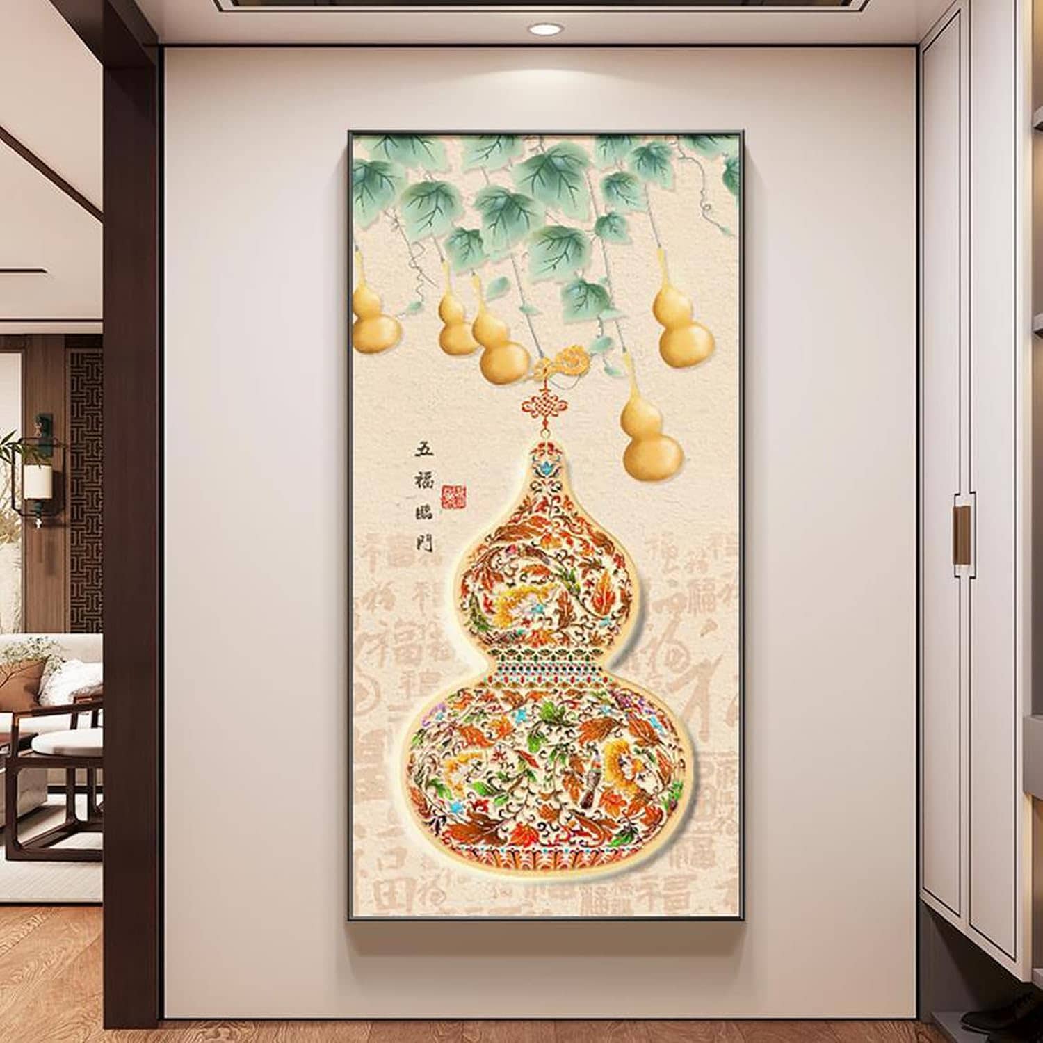 和風 アートパネル インテリア カラー7 絵画 壁掛け シンプル 装飾画 飾り絵 部屋飾り リビング 玄関 ダイニング オフィス 金運アップ アートボード ポスター 70*140｜IKYUWA店