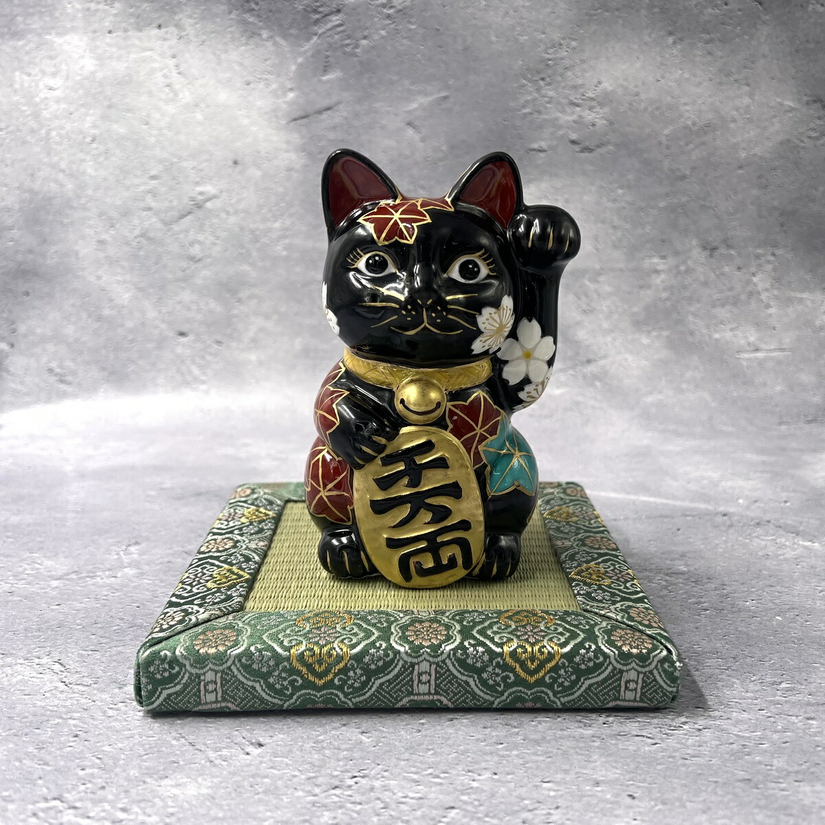 楽天市場】京焼 清水焼 陶あん 花結晶 招き猫 青 千万両 左手 : 京焼