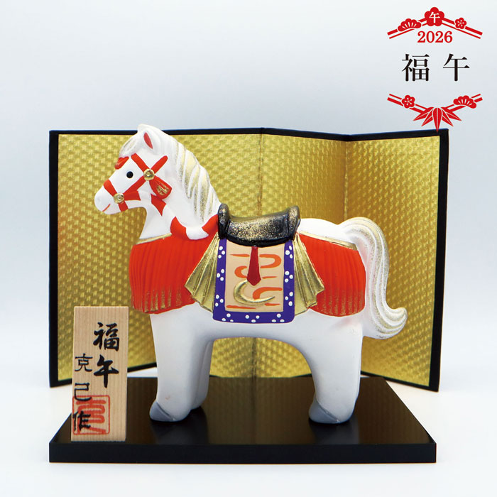 楽天市場】土鈴 木彫午 白 Y-12 / 2026年 令和8年 京陶人形 土鈴 木彫