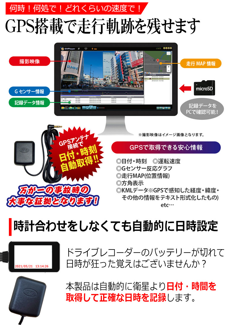 バイク用ドライブレコーダー前後2カメラ4インチ液晶タッチパネルGPSフルHDスーパーキャパシタ防水防塵IP651年保証バイクオートバイ原付ドラレコ録画