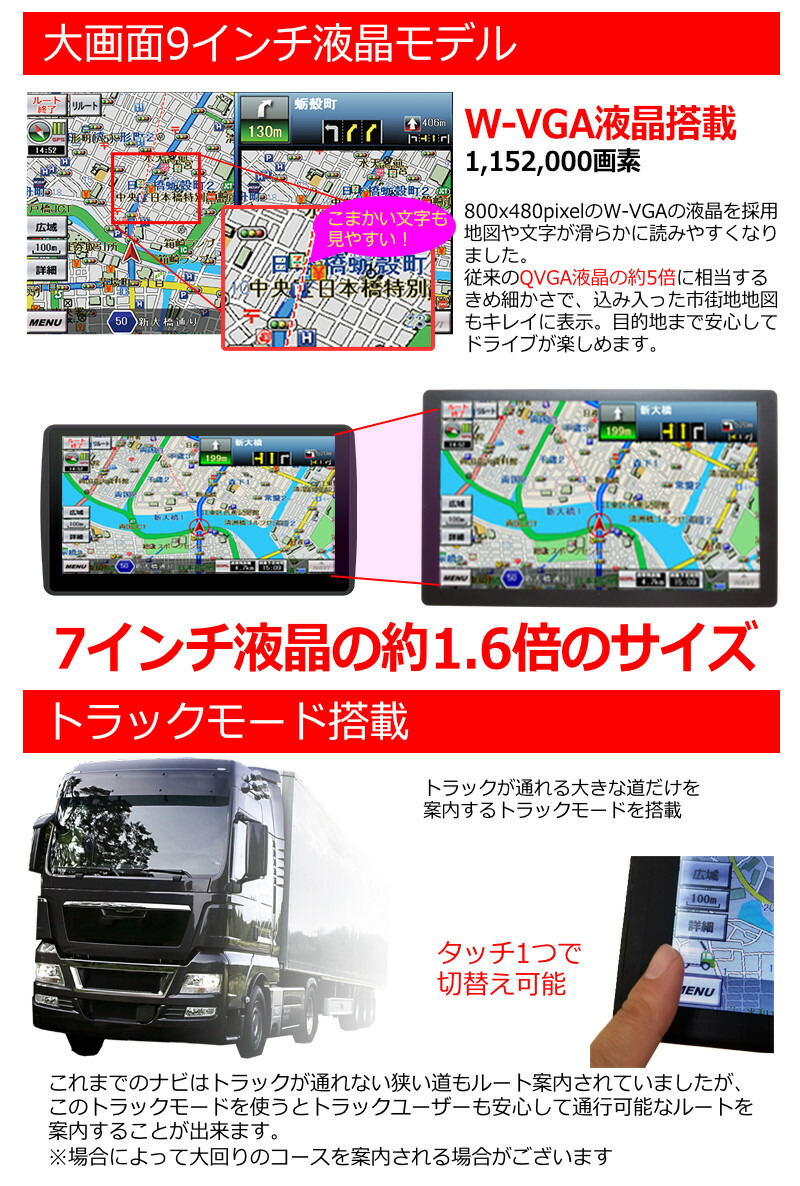 納得できる割引 9インチ 液晶搭載 カーナビ 2022年地図データ 3年間 地図更新 無料 地図データ るるぶ トラックモード 長く使える ポータブルナビ  ポータブル ナビ ワンセグ搭載 TV テレビ 大画面 オービス 通知 トラック qdtek.vn