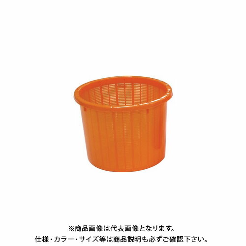 【貨物輸送別途】【直送品】安全性のある興業 丸型刈りいれるかご オレンジ色(三尺帯付) 大 356×275粍 (10入)