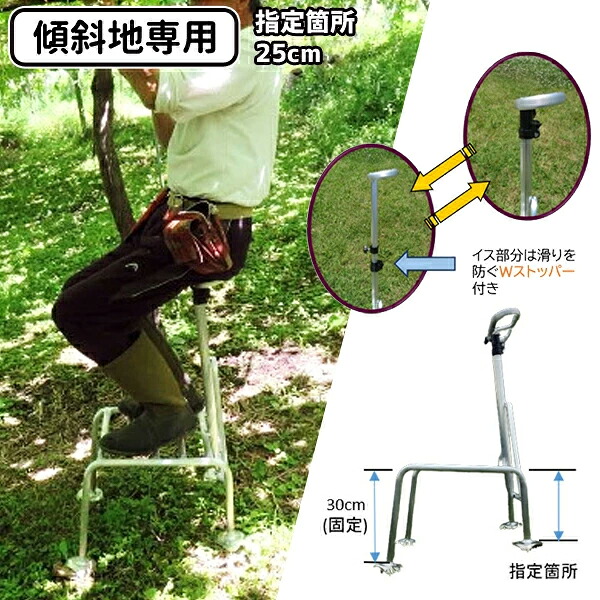 【送料別途】【直送品】アルミ製 傾斜地専用 ヒップステップ 谷側30cm 山側20cm 角度7° ミツル HSK-25|KanamonoYaSan KYS