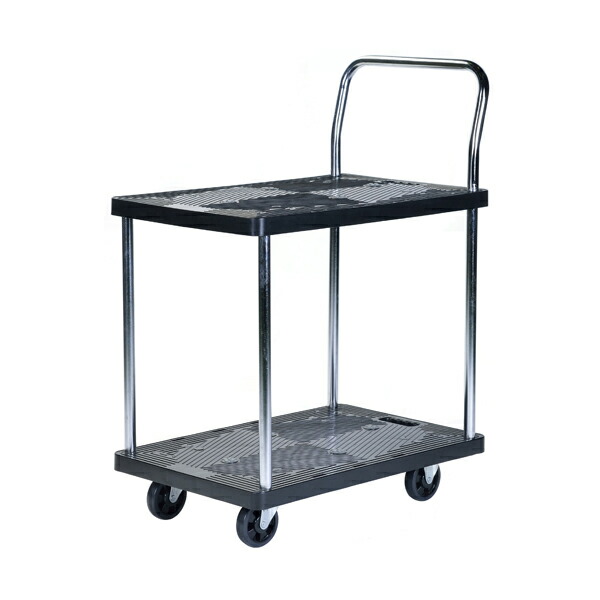 【送料別途】【直送品】静かな樹脂台車 2段150kg 455×700mm ビーカム PH1510P-2