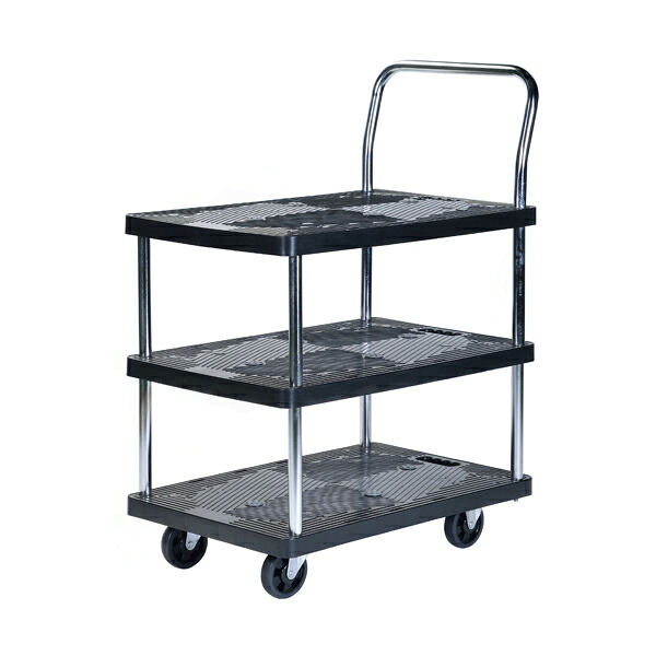【送料別途】【直送品】静かな樹脂台車 3段150kg 455×700mm ビーカム PH1509P-3