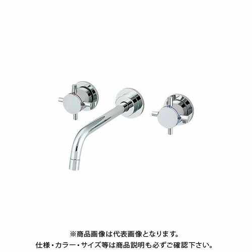 カクダイ 壁付2ハンドル混合栓 125-001