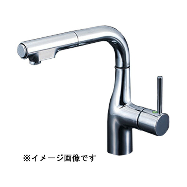 KVK シングルシャワー付混合栓 (eレバー) 200mmパイプ付 KM6101R2EC