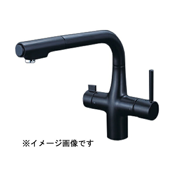 KVK ビルトはたご屋浄水腕っこきシングルシャワー付雑ぜ合わせる栓 (e生き肝) 引っ敷き黒いこと KM6121SCECM5