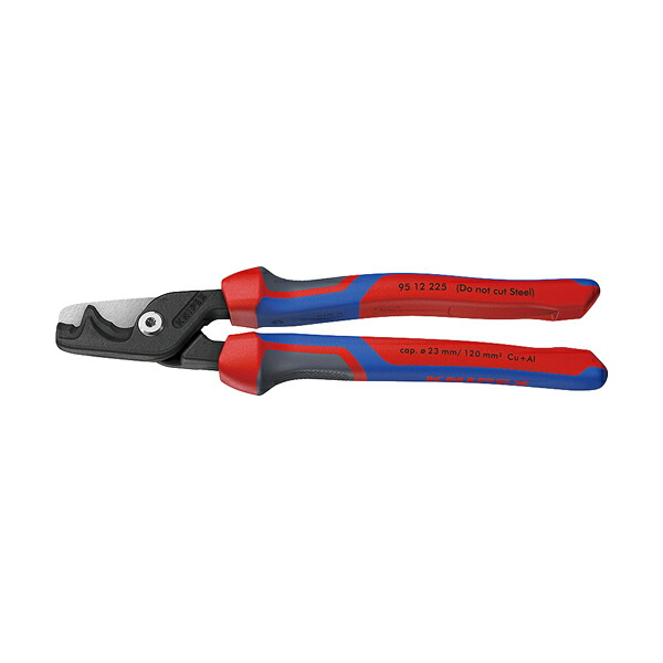 クニペックス KNIPEX 95 12 225 ケーブルカッター(3Kグリップ) ステップカットXL 225mm 9512-225｜KanamonoYaSan ＫＹＳ