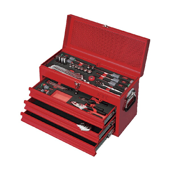 【送料別途】【直送品】KTC 工具セット (チェストタイプ) [50点] レッド SK3501XR｜KanamonoYaSan ＫＹＳ