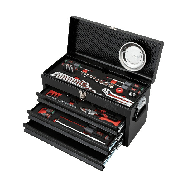 【貨物輸送別途】【直送品】KTC 手道具仕掛ける チェストタイプ [66点] 黒いこと SK3662XBK