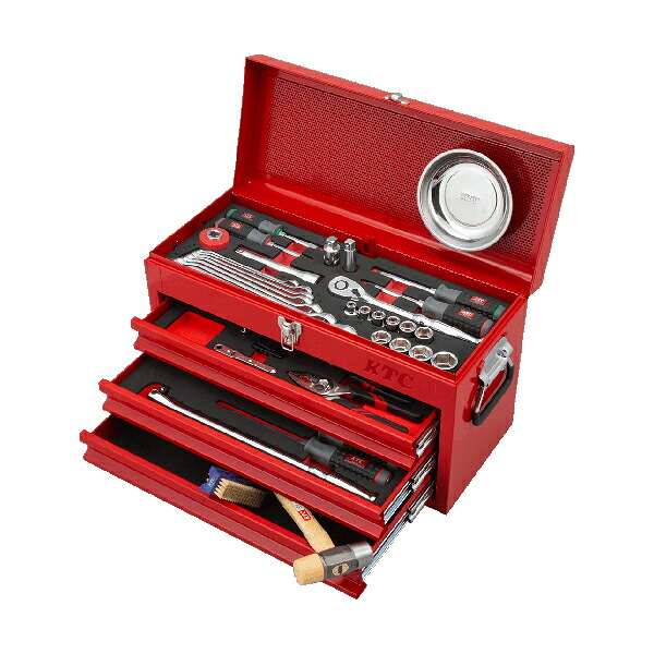 【貨物輸送別途】【直送品】KTC 12.7sq. 手道具仕掛ける (チェストタイプ) [60点] 赤いこと SK4601XR