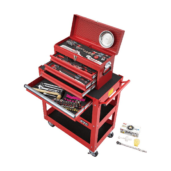 【送料別途】【直送品】KTC 工具セット (チェスト+ワゴンタイプ) [98点] レッド SK5982XXR｜KanamonoYaSan ＫＹＳ