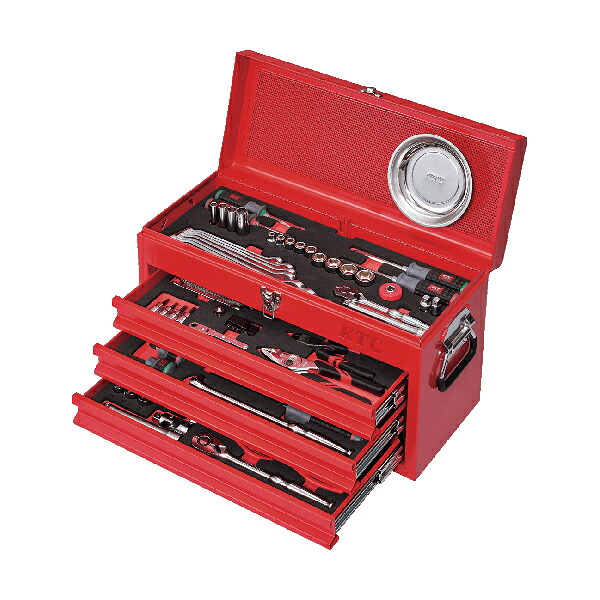 【貨物輸送別途】【直送品】KTC 物の具書き割り チェストタイプ [72点] 赤いこと SK7722XR