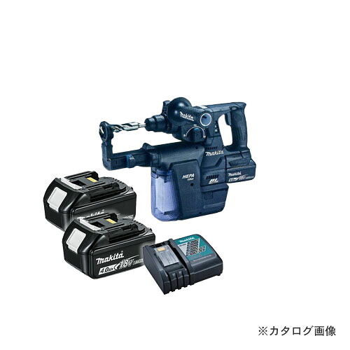 マキタ Makita 18V 6.0Ah 24mm充電式ハンマドリル+集じんシステム付 (バッテリ&times;2・充電器・ケース付) 黒 HR244DGXVB｜KanamonoYaSan ＫＹＳ