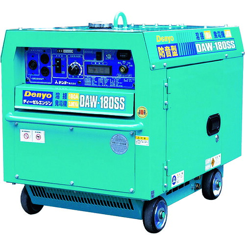【貨物輸送別途】【直送品】デンヨー ディーゼル防音型発動機溶接機 溶接棒径2.0~4.0粍 DAW-180SS