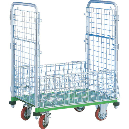 【送料別途】【直送品】カンベ メッシュパックロール標準1.5段タイプ 四方囲い両袖前扉付き 667B