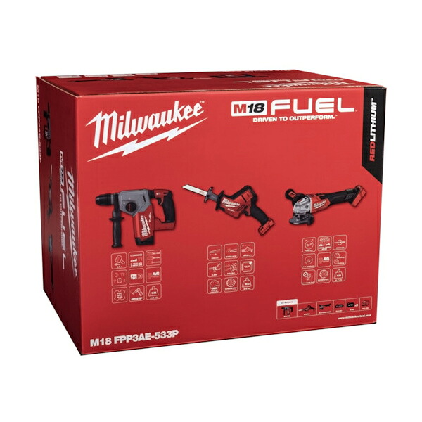 ミルウォーキー M18 FUEL 力強さ容器に並べる 鉄槌せん孔機 コンパクトレシプロソー 100粍変速レコード盤粉砕機 M18 FPP3AE-533P JP