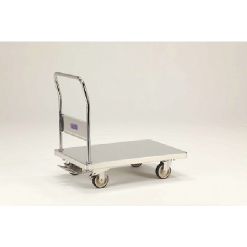 【送料別途】【直送品】テックサス フットブレーキ付 ステンレス台車 スチールφ100ウレタン車 NW-7545E-FB