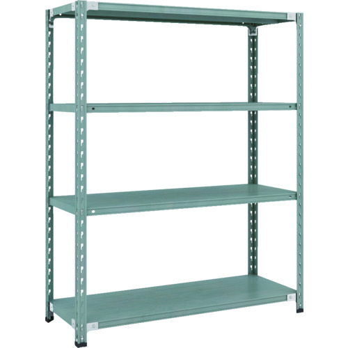 【貨物輸送別途】【直送品】TRUSCO CB型セミボルトレス軽さ棚 1200X450XH1500 4段 緑であること CB-5444-GN