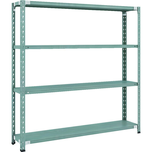 【貨物輸送別途】【直送品】TRUSCO CB型セミボルトレス軽さ棚 1500X300XH1500 4段 緑であること CB-5534-GN