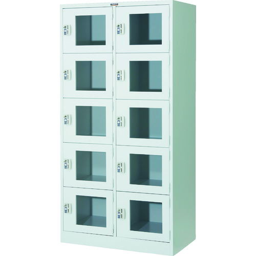 【送料別途】【直送品】TRUSCO 窓付きコインロッカー10人用 WSV10M-CR