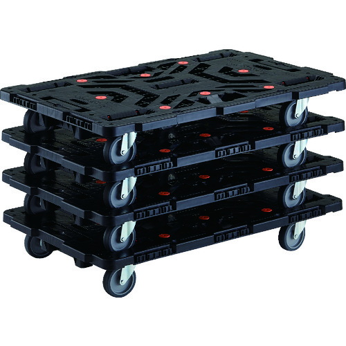 TRUSCO まとめ買い 連結式樹脂製平台車 ビートル 900X600 自在5輪 4台セット BT900J5-E100-M4