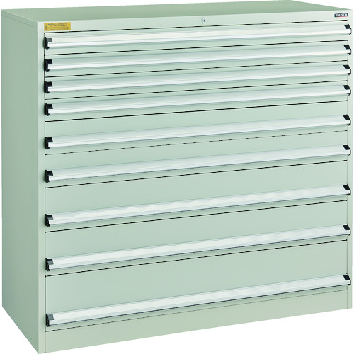 【送料別途】【直送品】TRUSCO VE13S型キャビネット 1300X550XH1200 引出9段 VE13S-1201-W