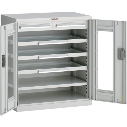 【貨物輸送別途】【直送品】TRUSCO DX型横すべり手道具収納家具 881X551XH1000 横すべり3段 アクリル繊維扉 白いこと色 DX-32AG-W