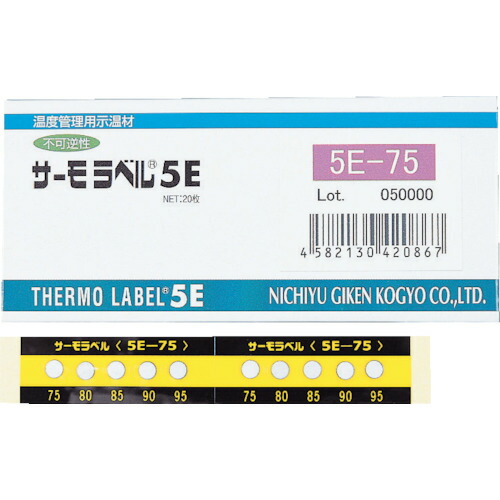 日油技研 サーモラベル5点表示屋外対応型 不可逆性 50度 5E-50 4,804円