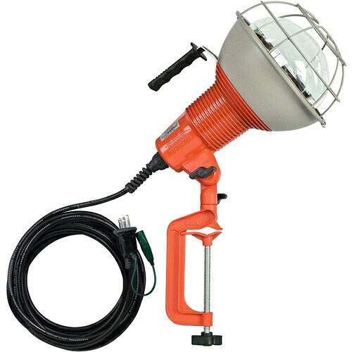 ハタヤ 防雨型作業灯 リフレクターランプ300W 100V接地付5m バイス付 RG-305K|KanamonoYaSan KYS