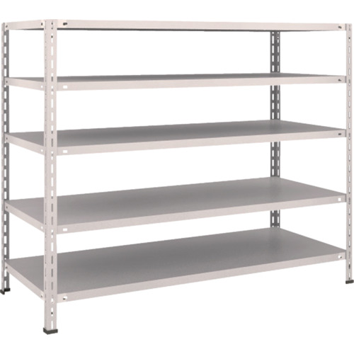 【送料別途】【直送品】TRUSCO スチールラック 軽量棚 中棚ボルトレス型1500X600X1200 5段 ネオグレー L45W-15:NG｜KanamonoYaSan ＫＹＳ