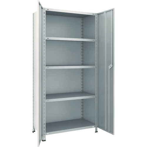 【送料別途】【直送品】TRUSCO スチールラック 軽量棚両開扉付 875X450XH1800 天地5段 ネオグレー 63X-T25:NG｜KanamonoYaSan ＫＹＳ 48,019円