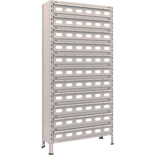 【送料別途】【直送品】TRUSCO スチールラック 軽量棚 875X300X1800 スチール引出 小X66 ネオグレー 63V-812A11:NG
