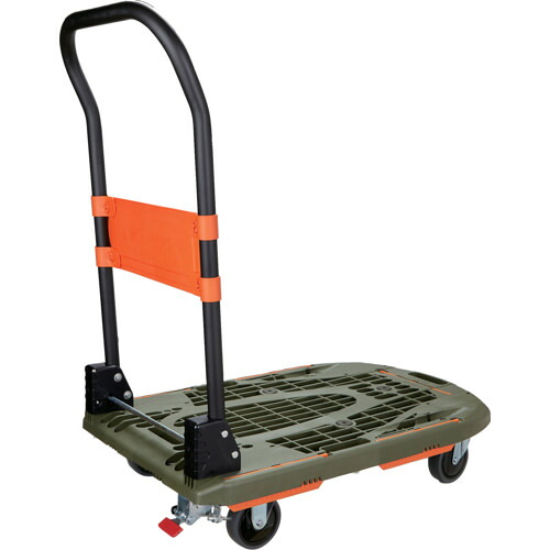 【送料別途】【直送品】TRUSCO 樹脂台車 カルティオ (新型) 780×490 折畳 スチールストッパー付 オリーブドラブ MPK780ODSS|KanamonoYaSan KYS
